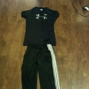 Large sweatpants and x large shirt